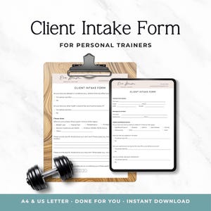 Modulo di acquisizione clienti per personal trainer - Modello Canva / Questionario di onboarding fitness modificabile per coach - Salute e benessere - Sprint 1