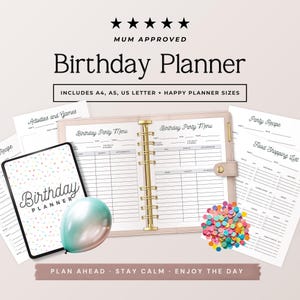 Planejador de Festa de Aniversário Imprimível, Lista de Verificação para Festa Infantil em PDF, Organizador de Aniversário, Controle de Orçamento, Lista de Convidados, Download Instantâneo Fase 4
