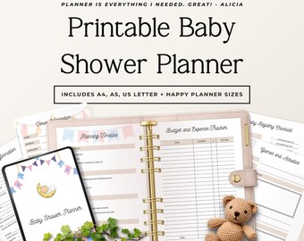 Baby Shower Planner | Printable Planning Binder | Baby Shower Checklist | Host Organizer | Registry & Budget Pages | A4 A5 US Letter