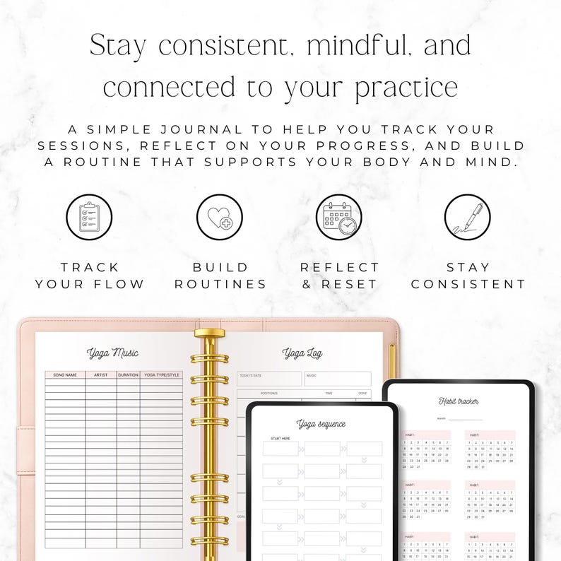 mindfulness journal for yoga and meditation practice
printable yoga log book for progress and reflection