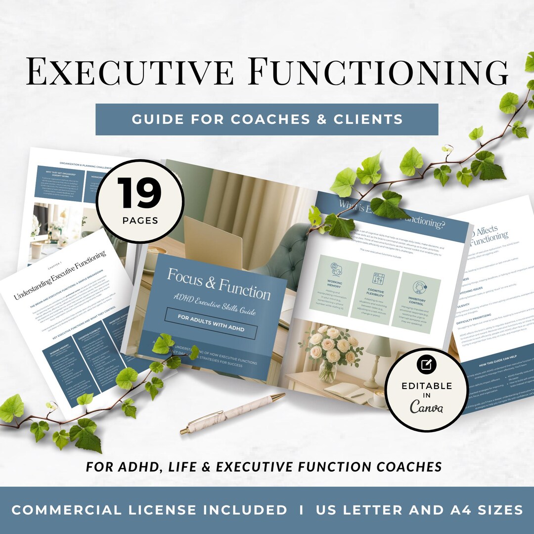 Executive Function Canva Workbook for Coaches and ADHD Clients ...