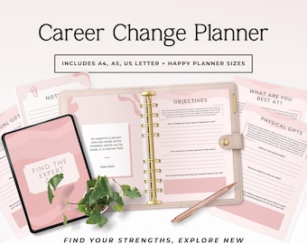 Career Change Workbook | Career Planner Printable | Career Workbook PDF | Career Discovery Guide | Strengths Discovery | A4 & US Letter