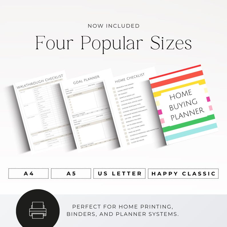 real estate home buying organizer printable planner PDF
house hunting checklist and planner for buyers printable