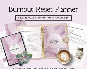 Weekly Reset Planner for Busy Moms, Self Care Planner PDF, Wellness Journal, Daily Habit Tracker, Printable Self Care Workbook, Sprint