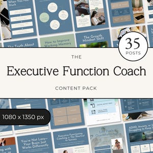 Executive Functioning Coach Canva Templates | Editable Instagram Posts for ADHD Coaches, Productivity Support & Neurodivergent Coaching P4