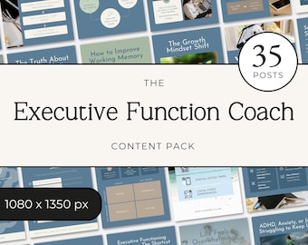 Executive Functioning Coach Canva Templates | Editable Instagram Posts for ADHD Coaches, Productivity Support & Neurodivergent Coaching P4