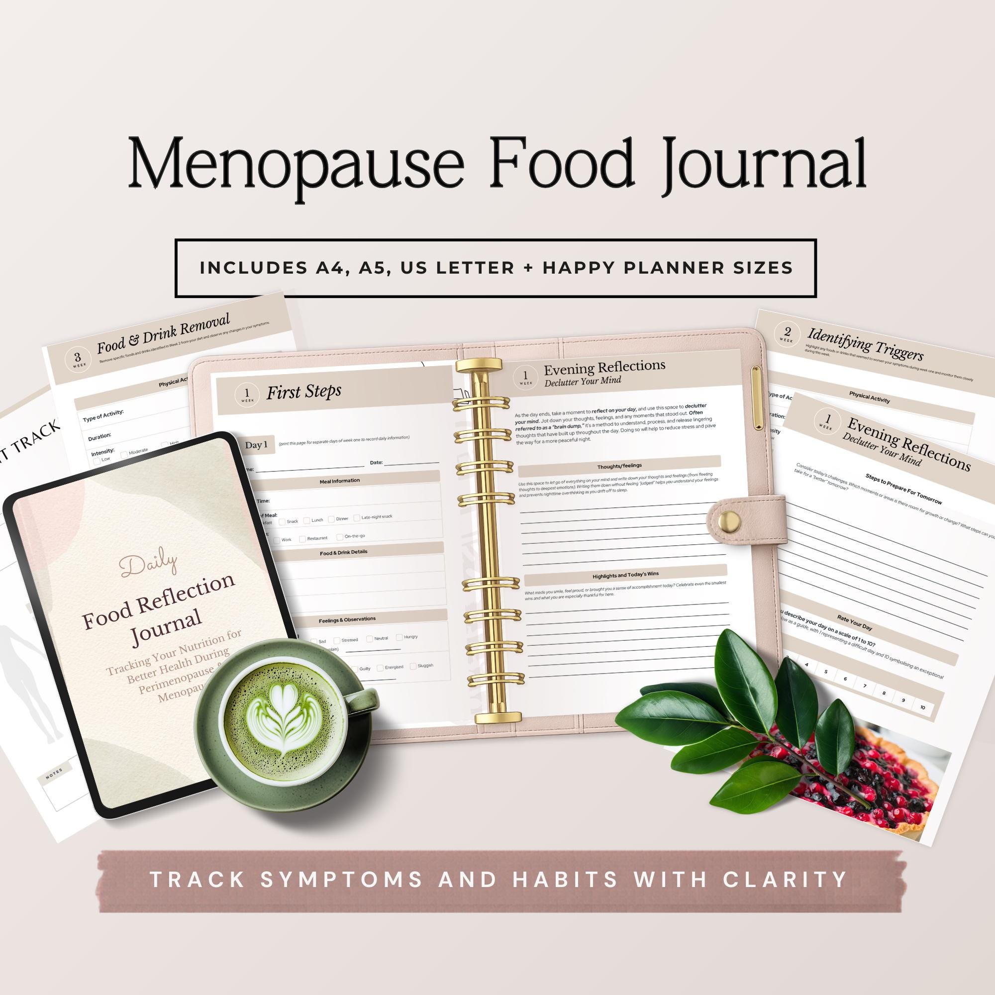 Menopause Symptom Tracker Printable, Perimenopause Journal PDF, Hormone ...