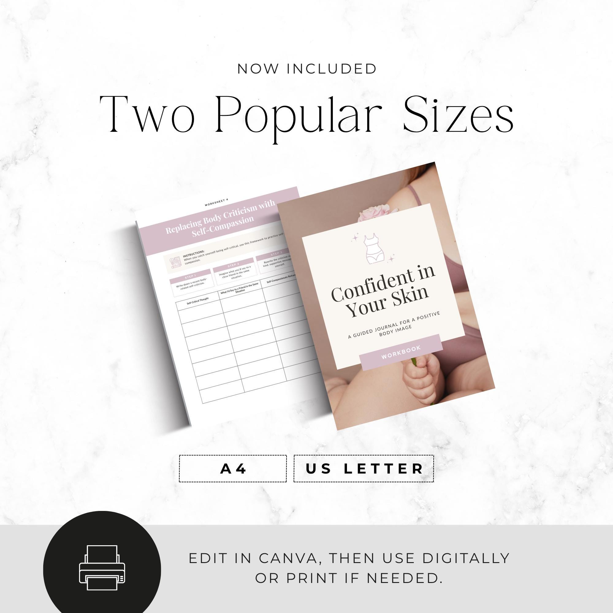 CBT Body Image Workbook Canva, Editable Therapy Worksheets for ...