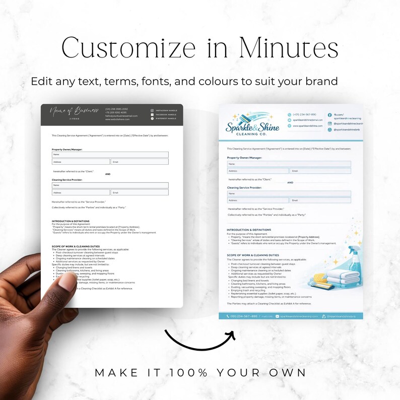 airbnb turnover cleaning contract template
cleaning service agreement printable pdf