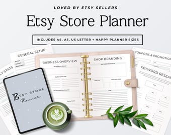 Etsy Shop Planner Printable, Etsy Seller Planner, Small Business Organizer, Listing & Marketing Tracker, A4, A5, US Letter PDF, Sprint