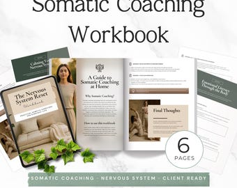 Werkboek Somatische Coaching | Werkbladen voor Regulatie van het Zenuwstelsel | Bewerkbare Canva-sjabloon | Hulpmiddel voor therapeuten en coaches | A4 en US Letter