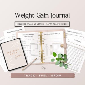 Weight Gain Planner Printable PDF, Muscle Gain Tracker, Bulking Journal, Workout Log, Body Measurement Log, Fitness Planner Phase 3