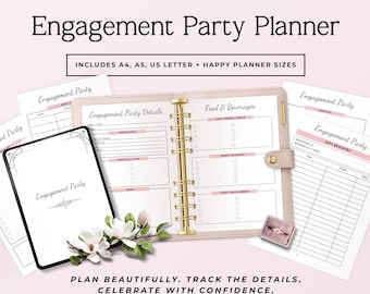 Verlobungsfeier Planer PDF, Verlobungsfeier Checkliste, Verlobungsbudgetplaner, Just Engaged Planungskit, Printable Organizer, Sprint