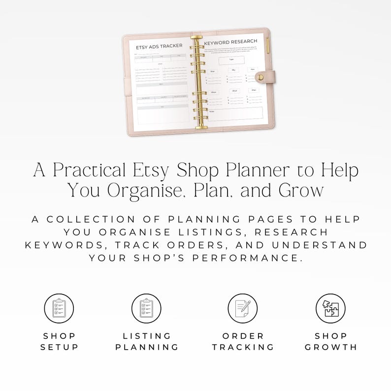 Etsy shop management planner printable
Etsy seller productivity planner for tracking orders