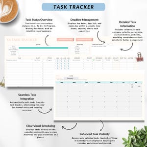 Editable task tracker for remote virtual assistants
Client project management template for service-based businesses