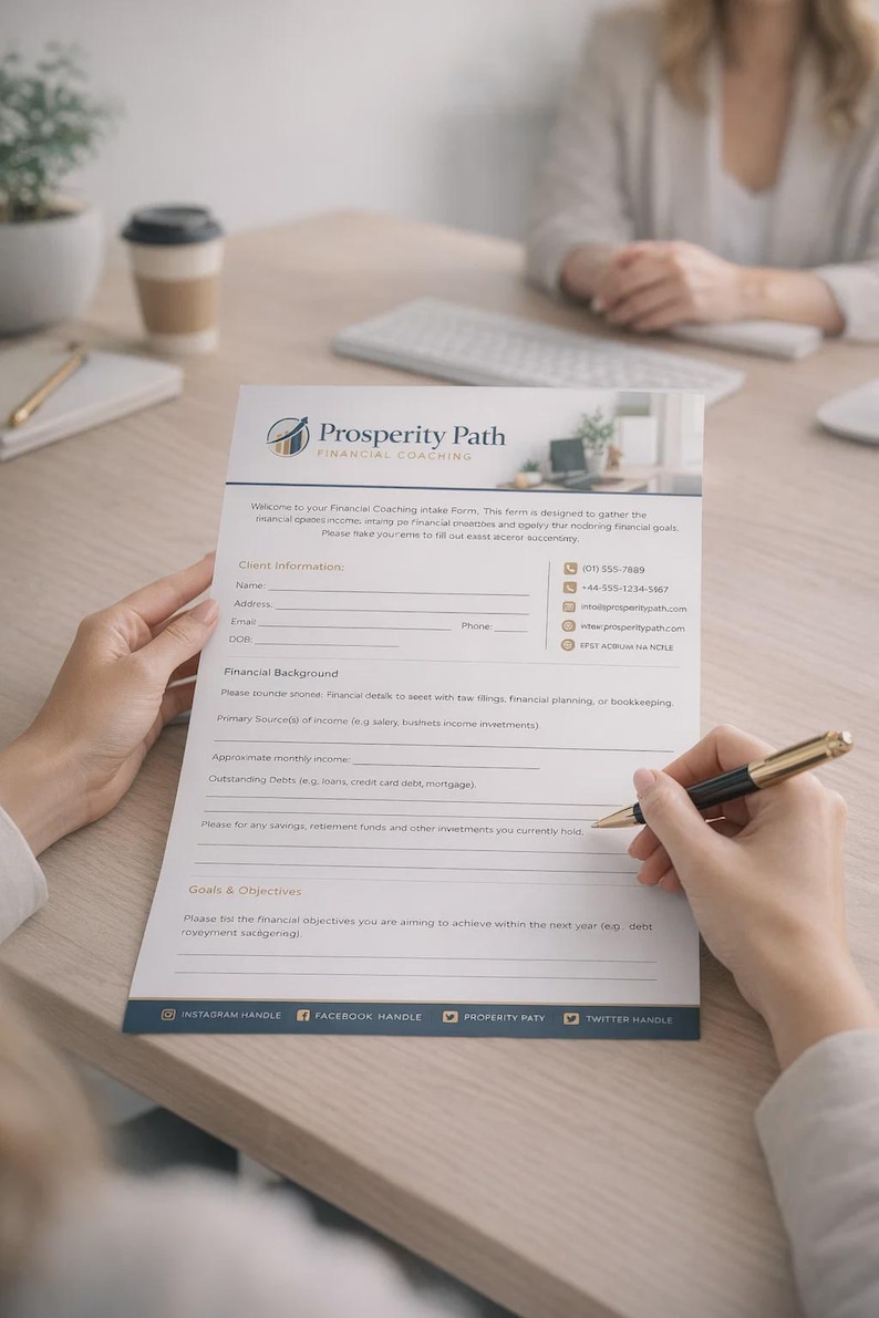 Financial Coach Intake Form Canva Template, Editable Client Onboarding ...