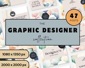 Graphic Designer Instagram Templates Bundle, Canva Social Media Content Kit for Freelance Designers Personal Brand P2