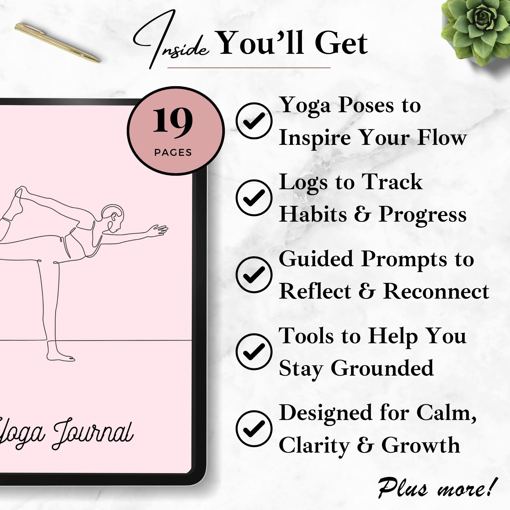 Yoga Journal Printable, Digital Yoga Planner for Daily Practice, Yoga ...