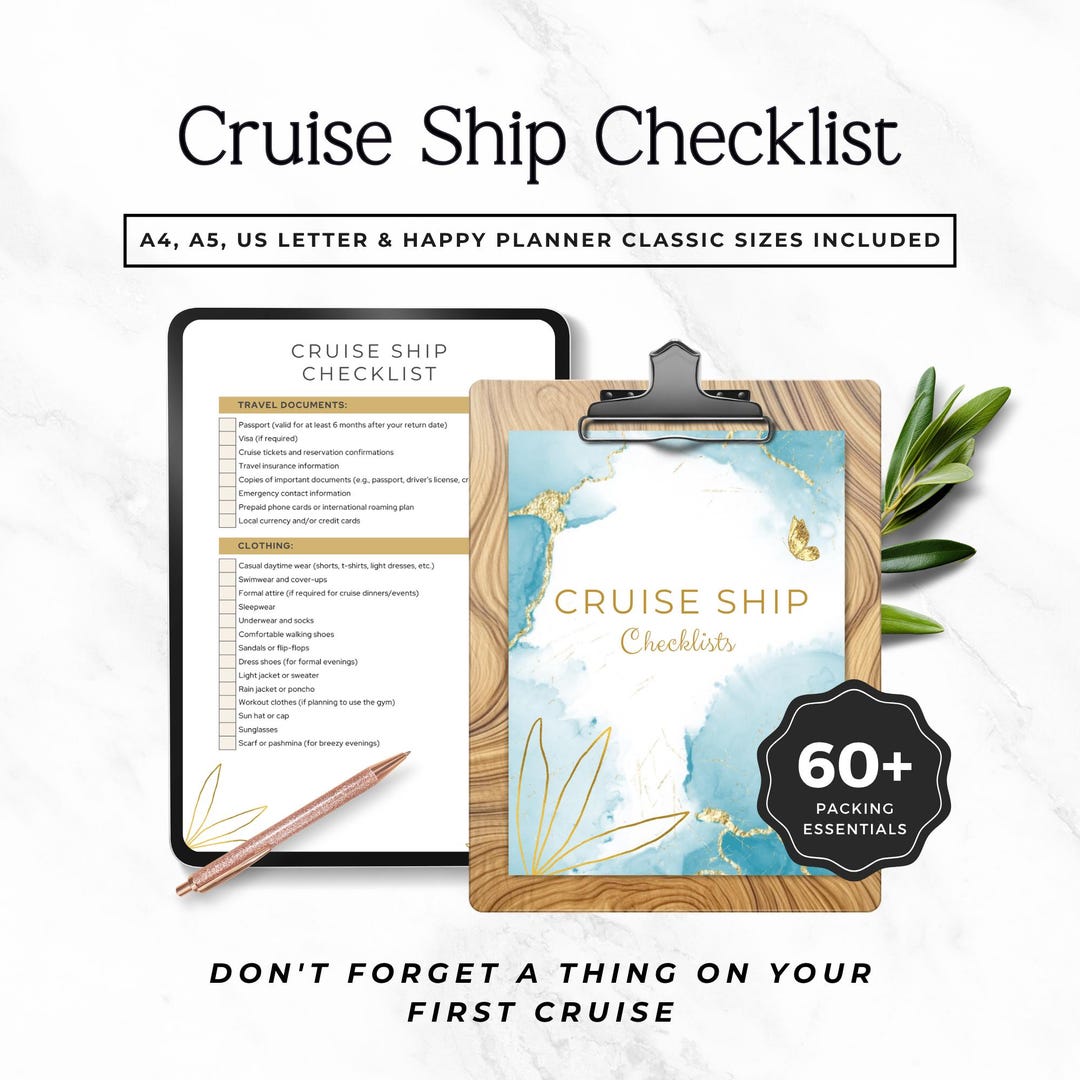 Cruise Checklist Printable | Cruise Packing Checklist PDF | Cruise
