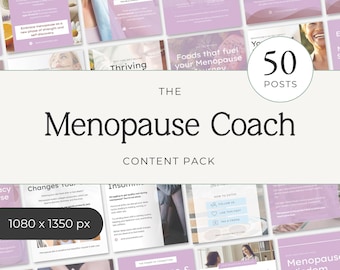 Menopause Coach Instagram Content, Editable Templates for Hormone Health, Wellness Coach Resources, Female Empowerment Social Media P2