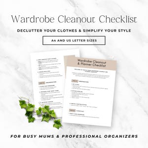 Editable Closet Declutter Checklist Printable, Wardrobe Planner Canva Template, Closet Organization PDF, Capsule Wardrobe Reset Guide P2