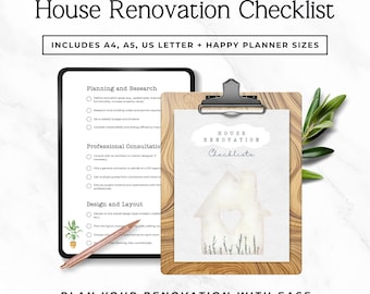 Home Renovation Planner Printable, Remodel Checklist PDF, DIY Home Improvement Organizer, House Project Planning Binder Phase 2