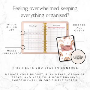 home organisation planner with cleaning schedule
printable household management binder pages