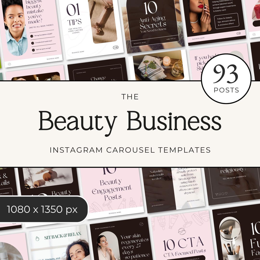 Salon Instagram Templates for Beauty Business, Canva Editable Social ...