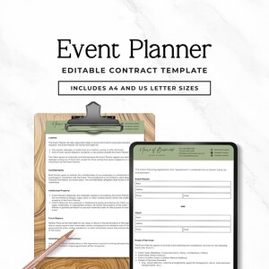 Event Planner Contract Template | Editable Canva Agreement | Event Coordinator Contract | Small Business Form | A4 & US Letter, Sprint