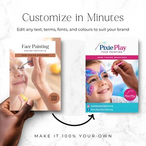 face painter booking and pricing guide template
event entertainer portfolio template for face painters