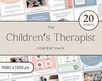 Plantillas de Instagram para terapeutas infantiles en Canva / Publicaciones editables para redes sociales sobre salud mental pediátrica para terapia infantil y educación para padres P4