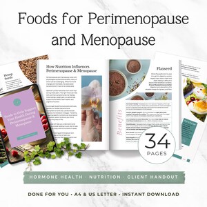 Menopause Nutrition Guide | Menopause Coach Template | Client Education Handout | Canva Resource | Perimenopause Client Guide A4 & US Letter