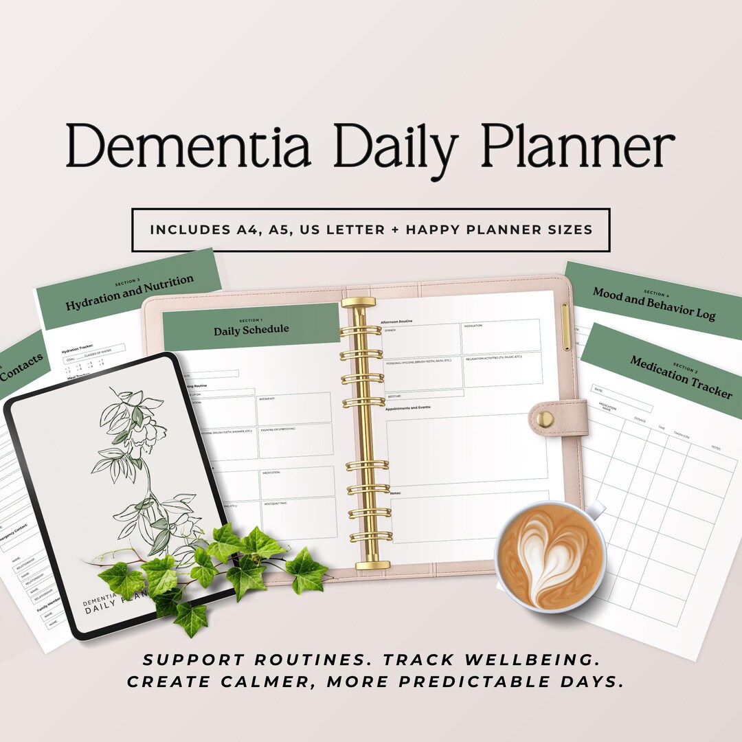 Dementia Care Planner Printable, Caregiver Planner & Daily Routine ...
