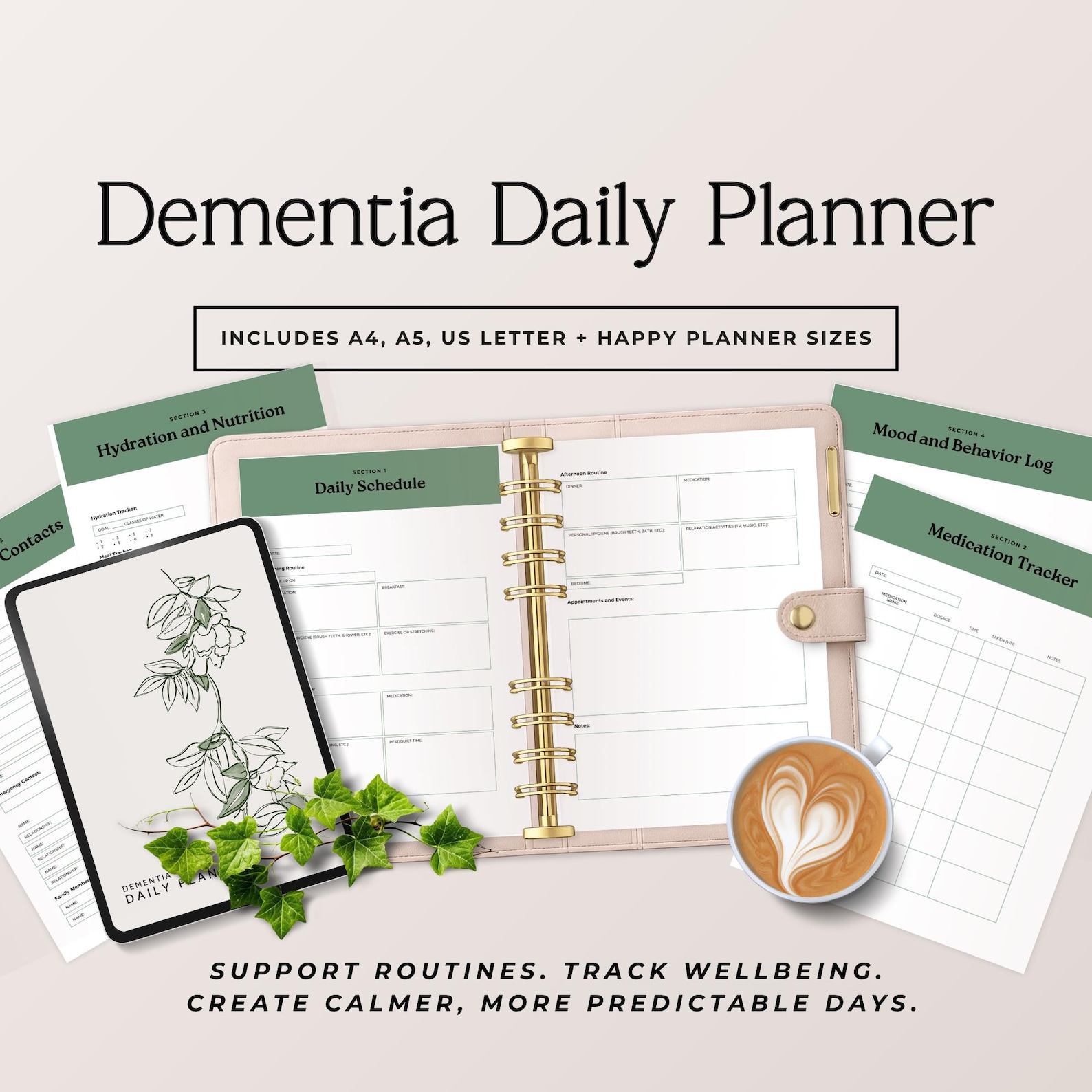 Dementia Care Planner Printable, Caregiver Planner & Daily Routine ...