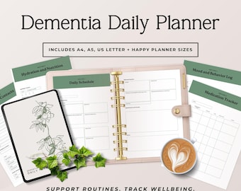 Dementia Care Planner Printable, Caregiver Planner & Daily Routine Tracker, Alzheimer Memory Care Planner PDF, Senior Care Schedule Sprint 1