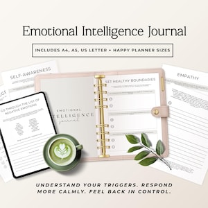 Emotional Intelligence Journal | Emotional Regulation Workbook | Self Awareness Planner | Healing Journey Journal | A4 A5 US Letter