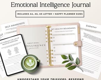 Emotional Intelligence Journal | Emotional Regulation Workbook | Self Awareness Planner | Healing Journey Journal | A4 A5 US Letter