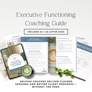 Executive Function Coaching Workbook Canva Template | Life Coach Toolkit for ADHD, Focus, Time Management, Task Planning & Client Support