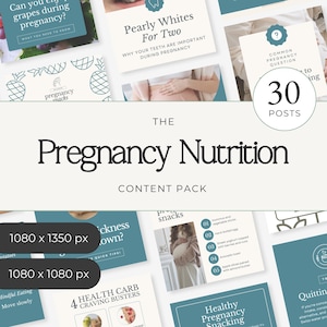 Instagram-Vorlagen für Schwangerschaftsernährung | Beiträge mit Inhalten für Schwangere | Canva Social-Media-Kit | Anpassbar für Schwangerschaftscoaches | Doula-Marketing
