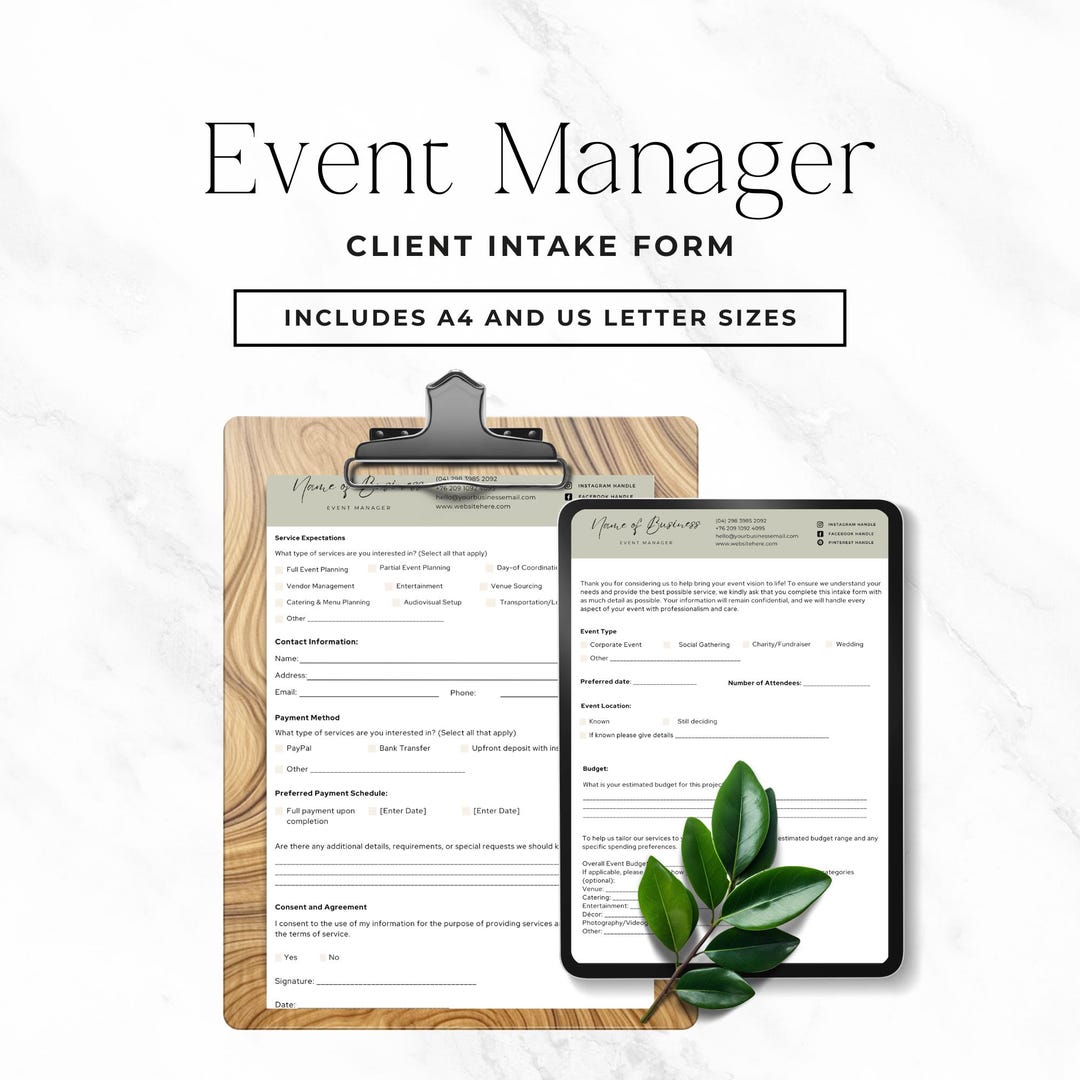 Event Management Client Form.pdf Event Planner Intake Form Template, Editable Canva Client Questionnaire ...