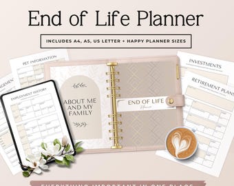 End of Life Planner Digital Download, Estate Planning Binder PDF, Final Wishes Organizer, Emergency Info Planner P3