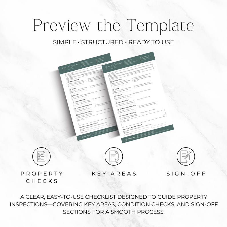 Move In Checklist Template Rental Inspection Checklist, Move in Move Out Form, Property Inspection ...