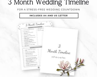 3 Monate Hochzeitsplanung, Countdown-Zeitleiste zum Ausdrucken, wöchentliche Aufgabenliste für Bräute mit kurzer Verlobung, digitaler Download P4