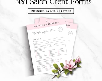 Nail Tech Forms Bundle, Nail Consultation Form, Client Intake Form, Nail Consent Form, Nail Salon Templates, Editable Canva Forms Phase 3