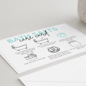 Bath Salts Care Card for Business Bath Salt Template Bath Soak Care ...