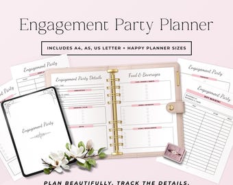 Printable Engagement Party Planner, Engagement Party Checklist PDF, Minimal Bride Event Organizer, Just Engaged Planning Kit Phase 4
