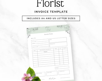 Florist Invoice Template Canva Editable, Wedding Florist Order Form, Floral Business Invoice, Flower Shop Invoice Template P3