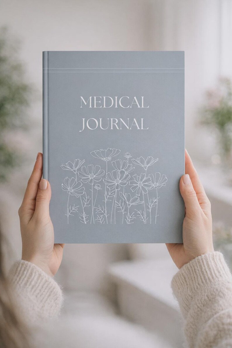 printable medical journal for health tracking and records
personal health planner for appointments and medications