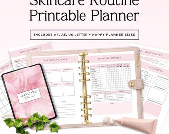 Skin Care Planner | Skincare Journal | Skincare Tracker | Glow Up Planner | Beauty Routine Journal | Daily Monthly Printable A5 A4 US Letter