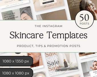 Plantillas de Instagram para esteticistas, plantillas de redes sociales para spas médicos, plantillas de Canva para negocios de belleza y cuidado de la piel P2